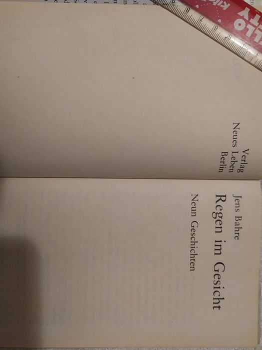 Regen im Gesicht. Jeans Bahre. Verlag. Neues Leben. Berlin