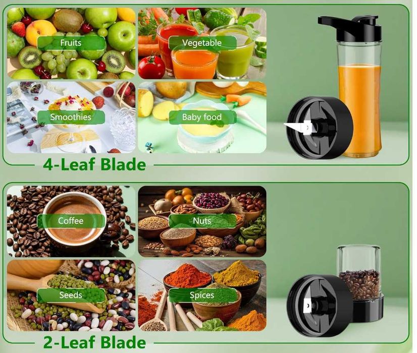 Blender kielichowy Kitcanis BL05E 800 W  butelka 600ML  300ML na lód