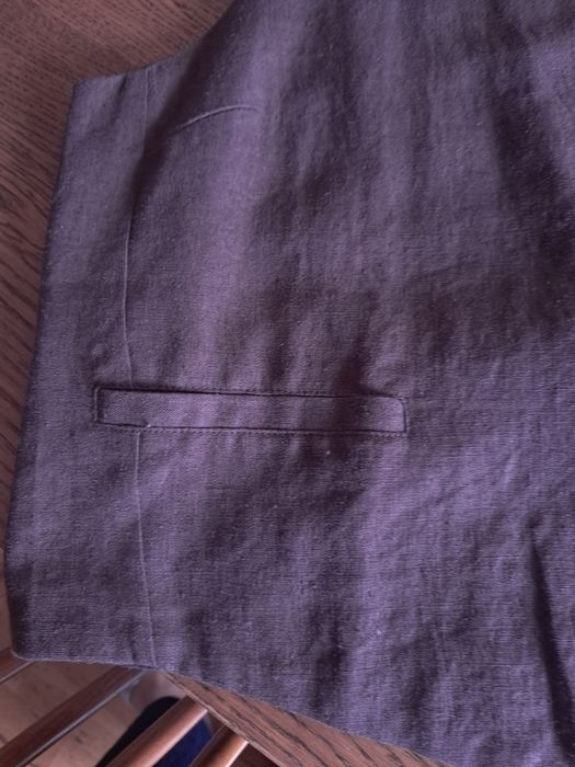 Kamizelka lniana XL czekoladowy brąz  Pull&Bear