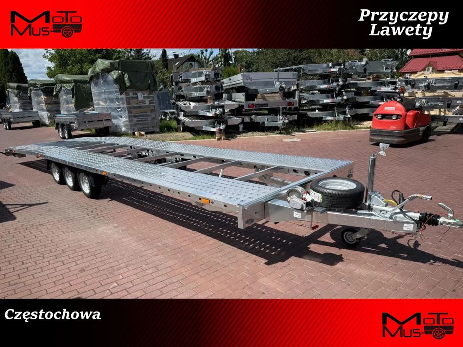 Martz Laweta Martz GT PLUS 850/3 3,5T 850x215m 3 osie dwa auta 2 auta VDI  Nowa laweta Martz 850x215 DMC 3500 kg amortyzatory Częstochowa dostawa