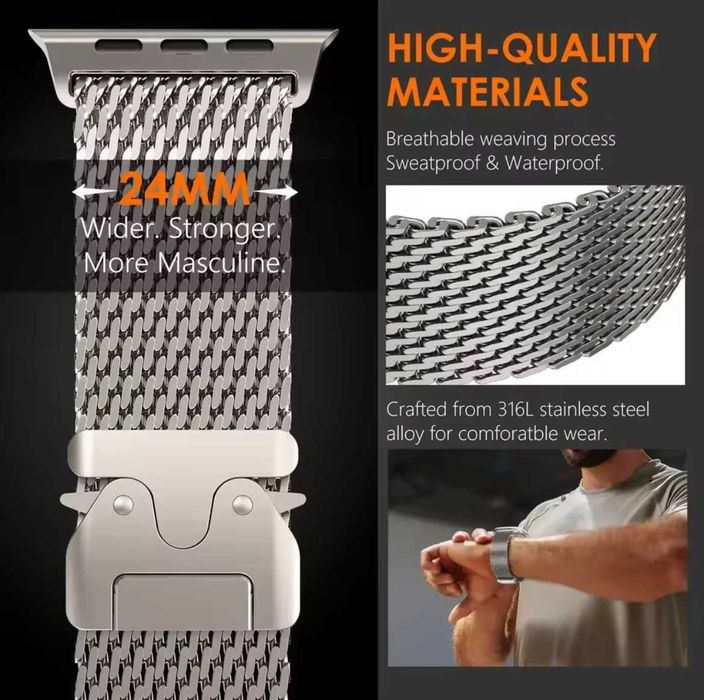 Ремінець Milanese Loop New для Apple Watch міланська петля ремешок