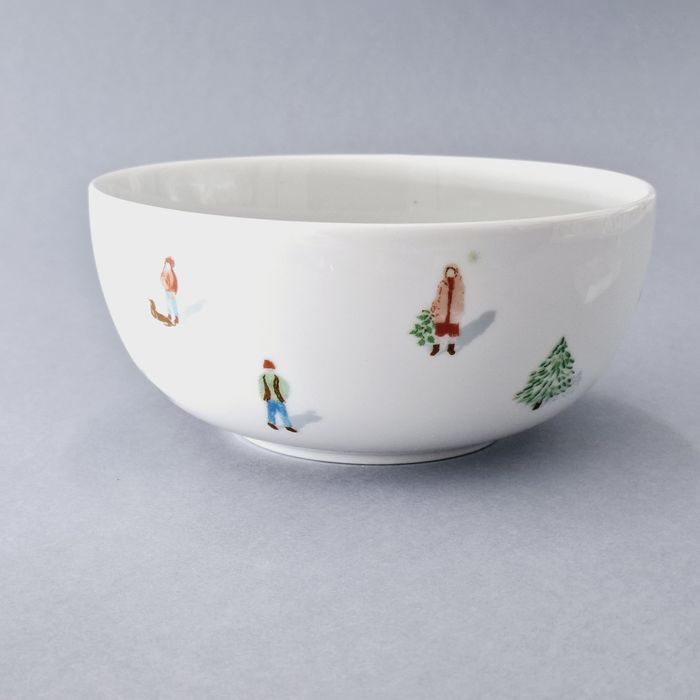 piękna porcelanowa misa salaterka patera boże narodzenie zima chioinka