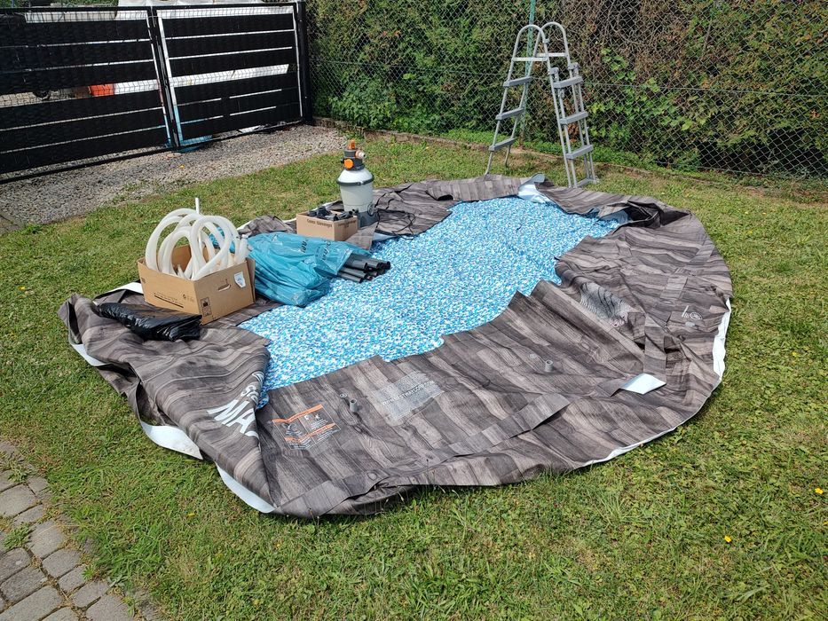 Basen bestway steel pro max 4,27x1,07 pompa piasku. pokrywa drabinka