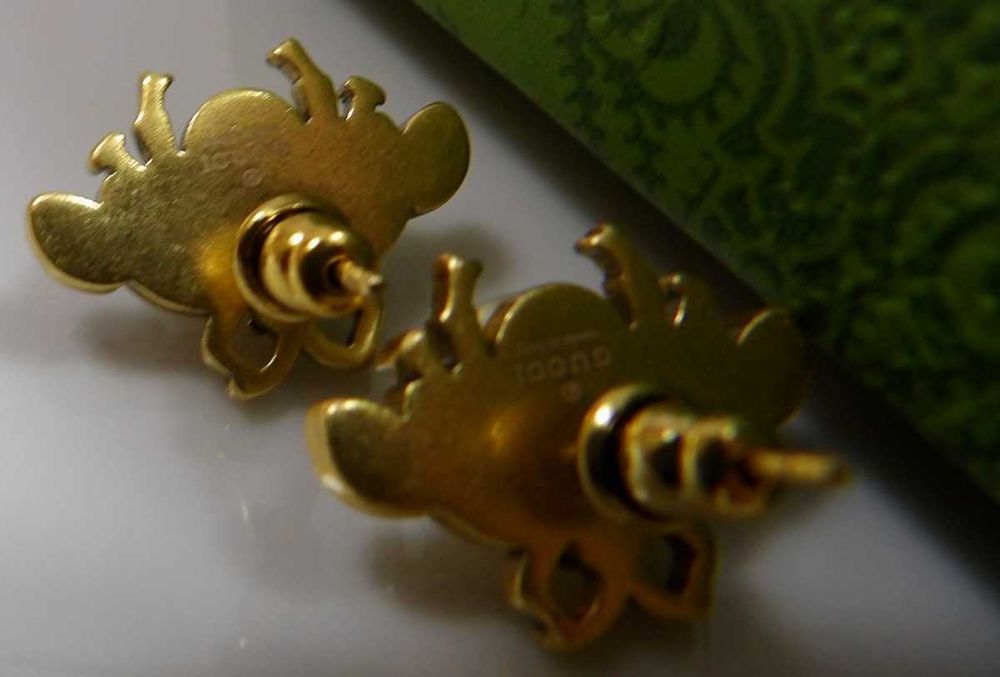 Gucci Brass Pearl Bee Earring kolczyki pszczółki