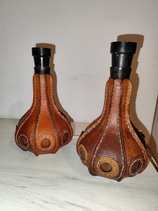 Lampa stołowa skórzana loft Boho vintage