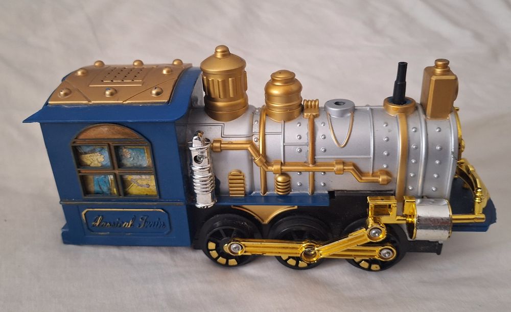 Comboio Clássico Azul e Dourado - Tamanho grande