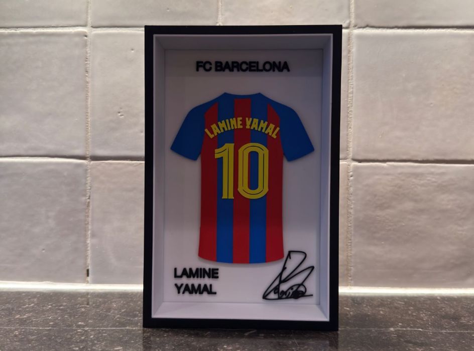 FC Barcelona Obraz 3D Koszulka Lamine Yamal 10 Ramka