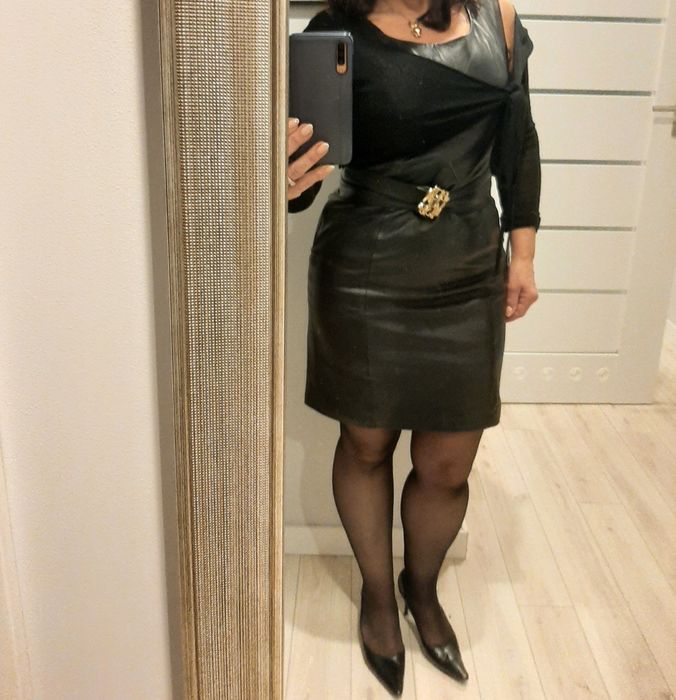 Sukienka skórzana czarna M Ochnik