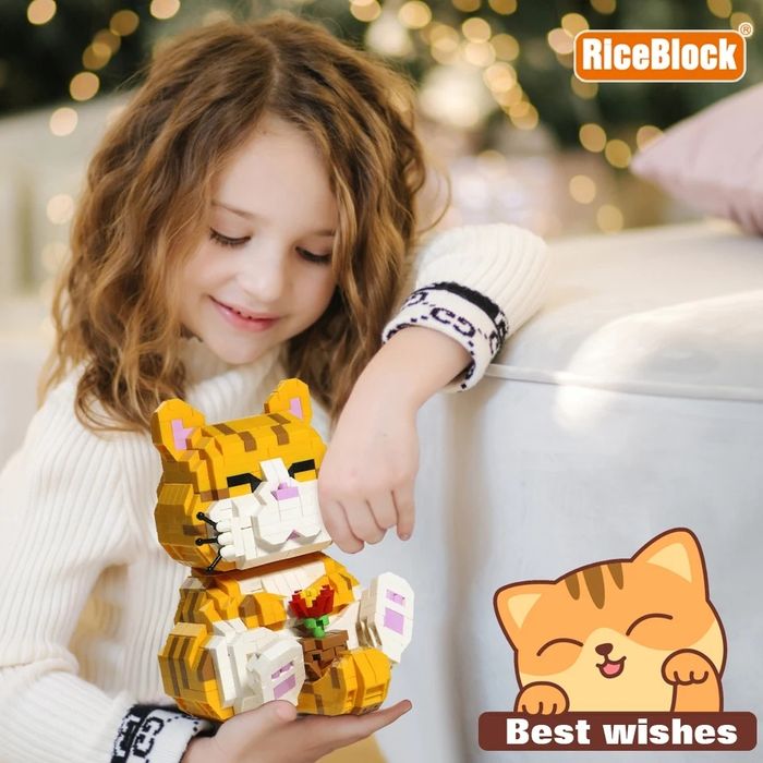 Klocki konstrukcyjne kotek pomarańczowy 834 elementy