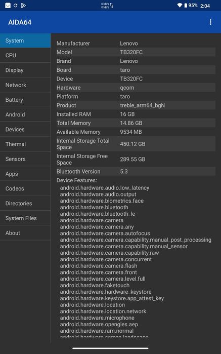 Lenovo Y700 gen 2 (2023, tb320fc) 16/512