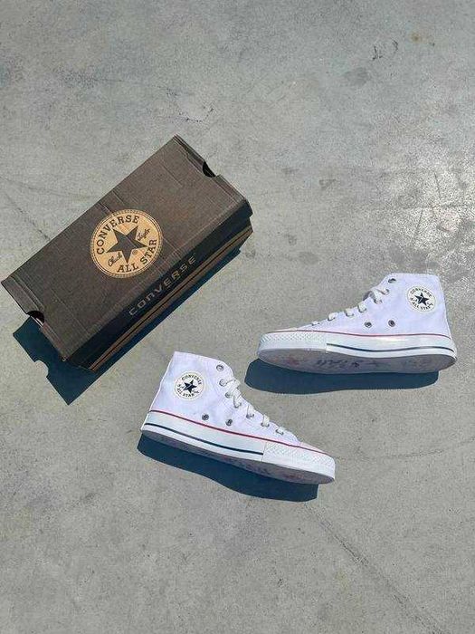 Круті жіночі дитячі білі класичні кеди конверс converse all star white 36-40р.