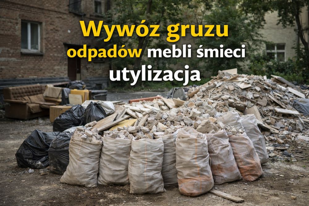 Wywóz śmieci utylizacja gruzu mebli odbiór odpadów budowlanych