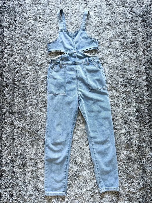 Reserved ogrodniczki z wycięciami ekstra jeans 152