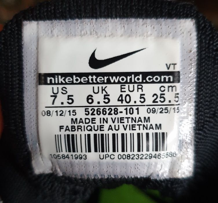 Nike Flyknit Racer Oreo 1.0 2015 7.5US/25.5CM/40.5EUR