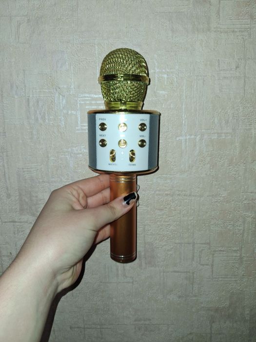 Бездротовий Bluetooth караоке-мікрофон 5-в-1 — Золотий