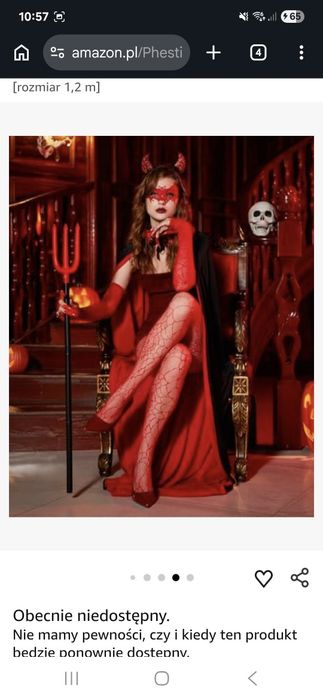 Nowy! Diablica Diabeł kostium przebranie Halloween peleryna strój
