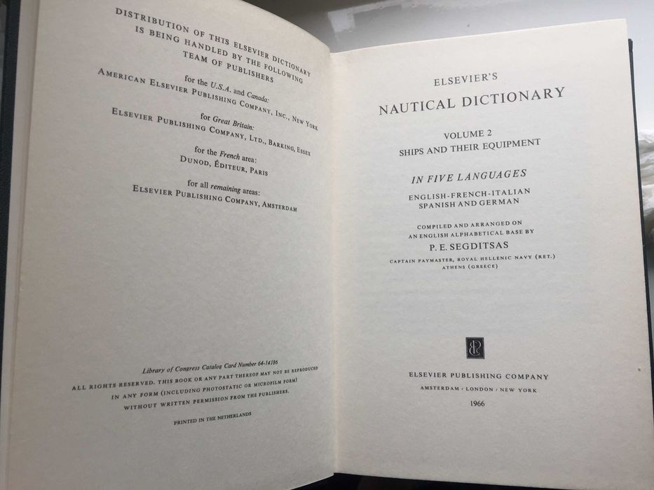SEGDITSAS Elsevier's Nautical dictionary Słownik Morski Vol.1-2