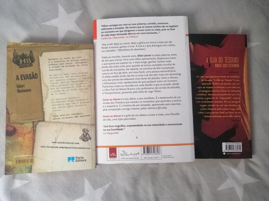 Livro "correr ou morrer " "a evasão " "a ilha do tesouro "