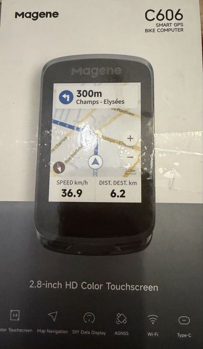 Велокомп’ютер Magene C606 Smart GPS — Повний комплект, Wi-Fi, Карти
