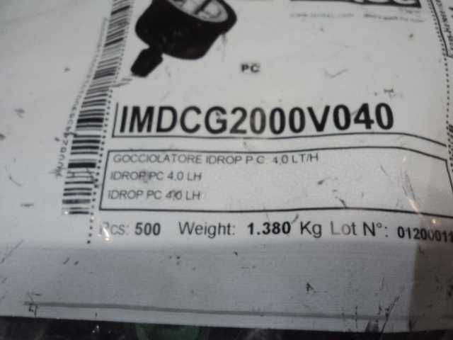 Gotejadores autocompensantes 4l/h- saco com 500 gotejadores