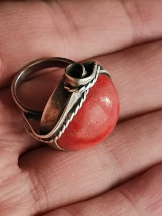 Srebrny Duży Pierścionek PRL Artystyczny