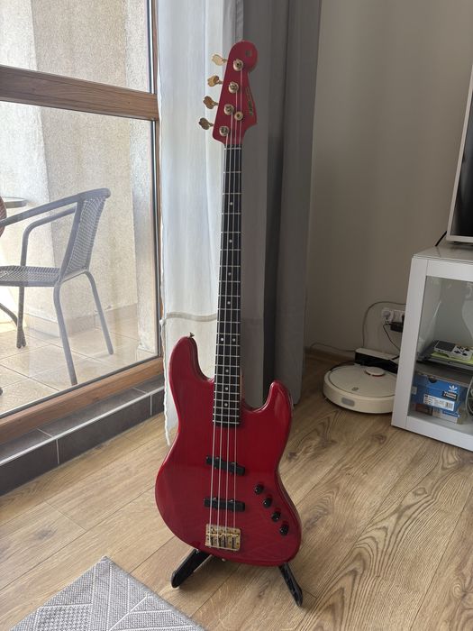 Gitara basowa Moon JB-4 / JB-175 Custom (P.G.M. Japan) – Ebony, Bartolini