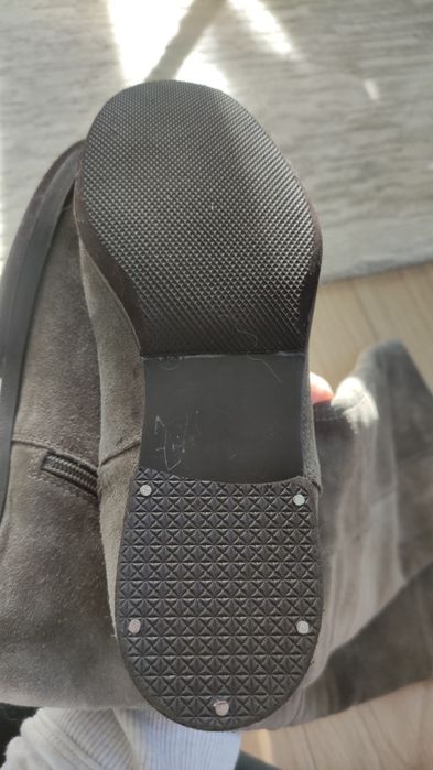 Piękny kozaki zamszowe szare róż. 39