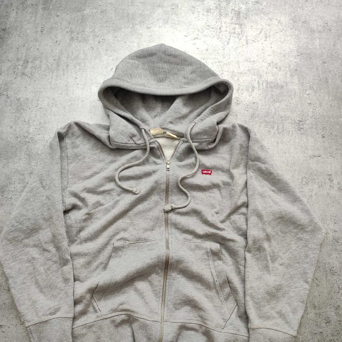 DAMSKA Bluza PREMIUM Szara Suwak z Kapturem Levis Klasyczna Hoodie