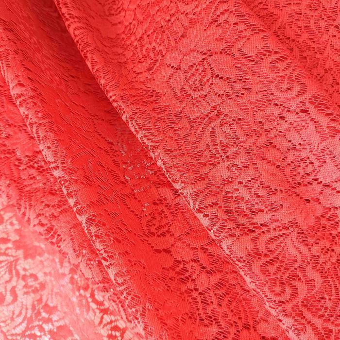 Firanka żakardowa metrażowa wys. 120 cm Koronka czerwona 120 cm