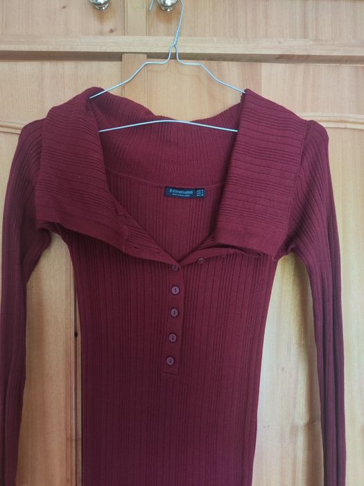 Vestido malha bordô