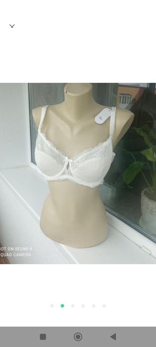 Гіпюровий бюстгалтер Anfen,бретелі відстібаються,колір айворі 85D