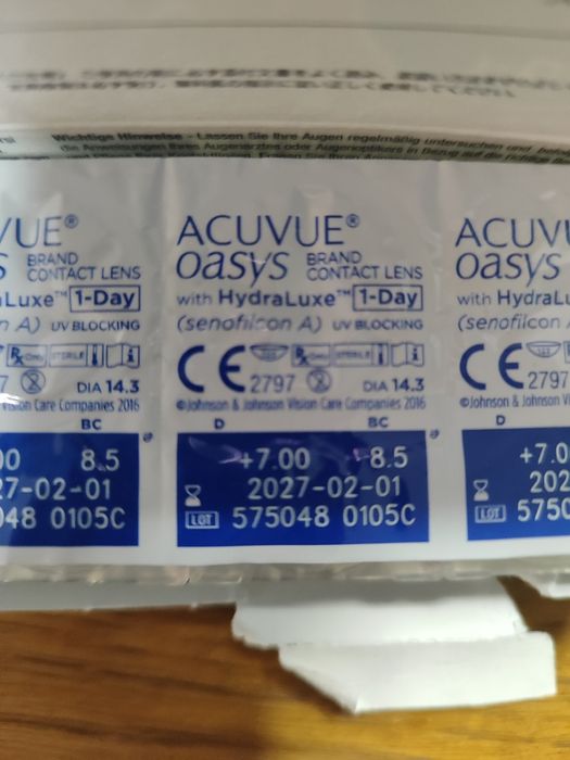 Soczewki kontaktowe Acuvue  +7