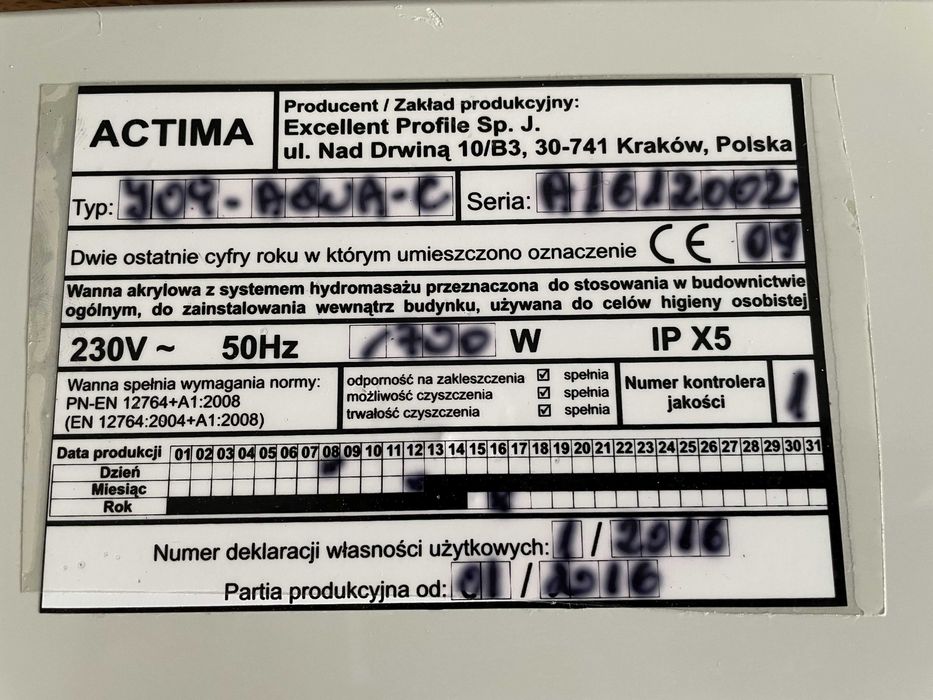 sterownik jacuzzi do wanny z hydromasażem Excellent Actima