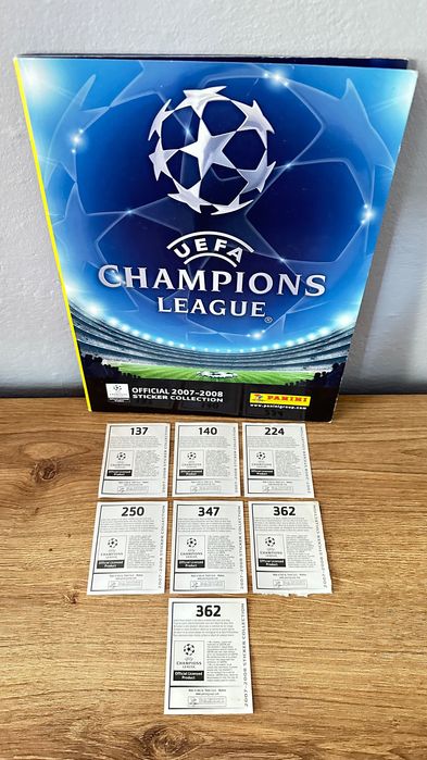 UEFA Champions League 2007/2008 zestaw 7 oryginalnych naklejek