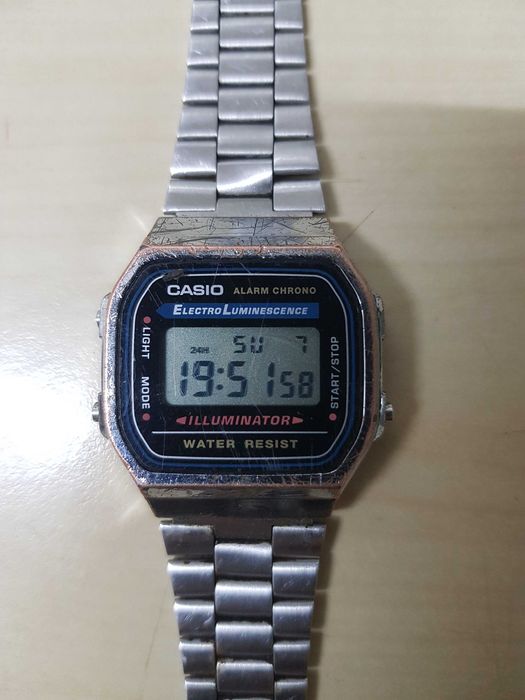 Zegarek nareczny CASIO A168 ILLUMINATOR 3298 ElectroLuminescence Alarm