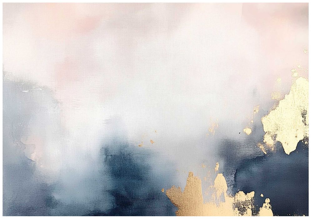 Fototapeta Jak Malowana Obraz Róż Granat Złoto Płótno Sztuka 3D + KLEJ