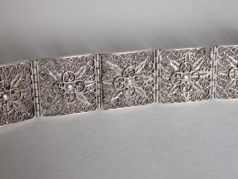 Браслет серебряный антик ар-нуво ар деко 1900 1930 филигрань TIFFANY