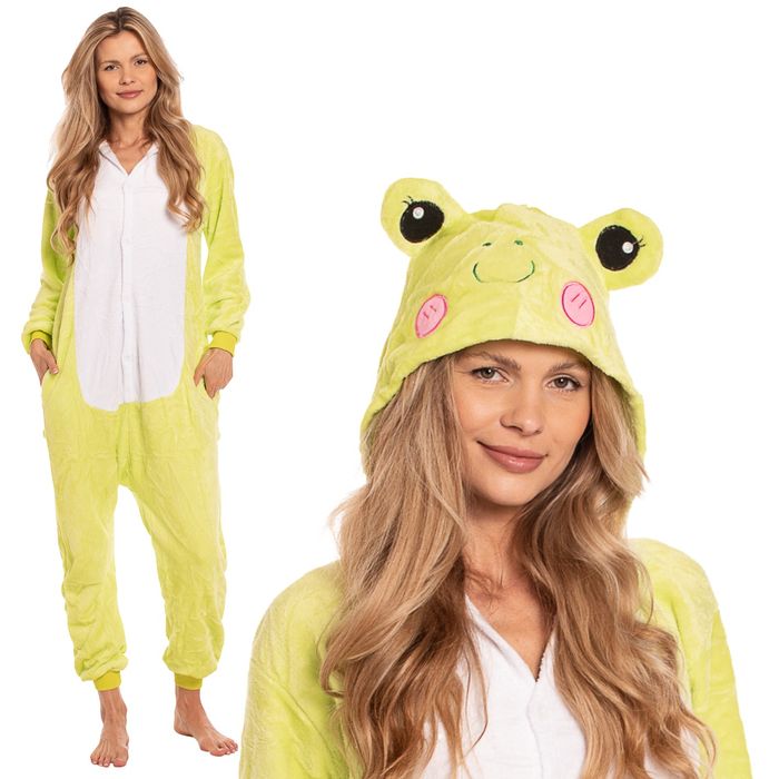 Piżama Damska Kigurumi Onesie Kostium Żaba Zielona 145-155 cm S
