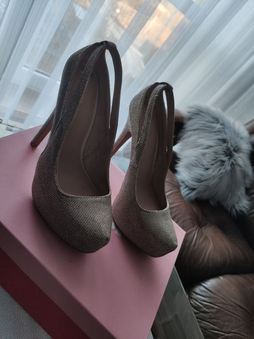 Szlipki wysoki obcas 36 BERSHKA nowe ślub 3cm platforma 13 obcas