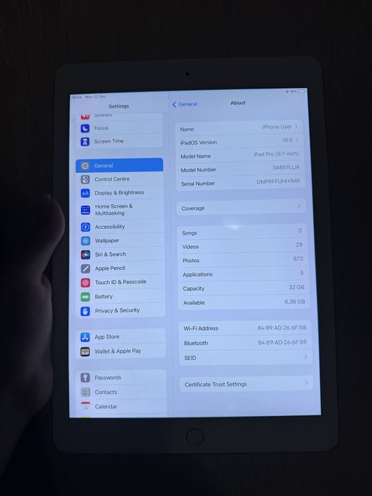 Ipad pro 9.7” 32GB 2016 Б/У