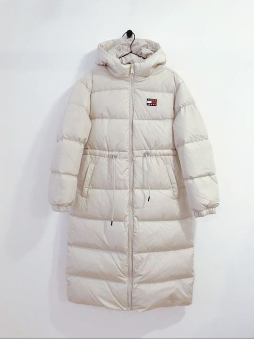 Бежеве пухове пальто Tommy Jeans, розмір S