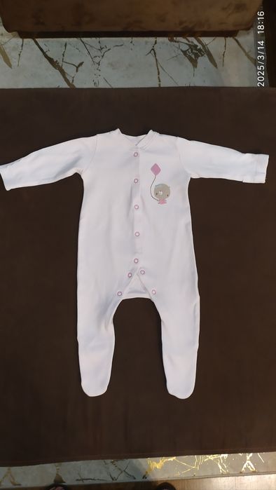 Pajacyki dla dziewczynki róż, paski, misie, r.56- 62, Mothercare