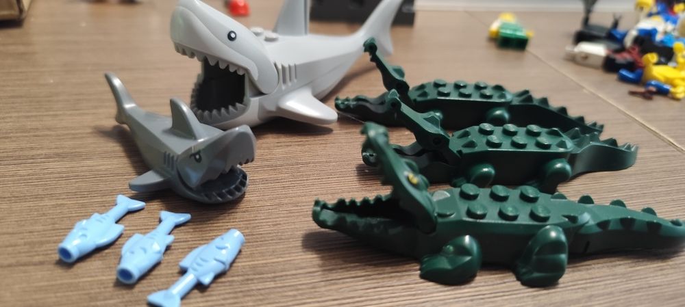 LEGO zwierzęta rekin,krokodyle