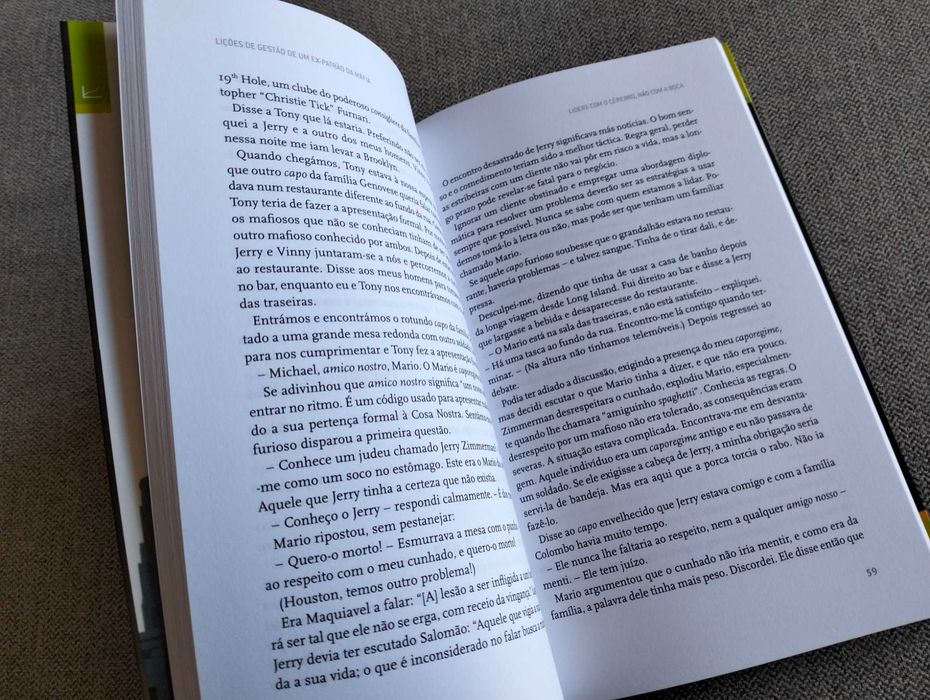 Livro "Lições de gestão de um ex-patrão da máfia" de Michael Franzese