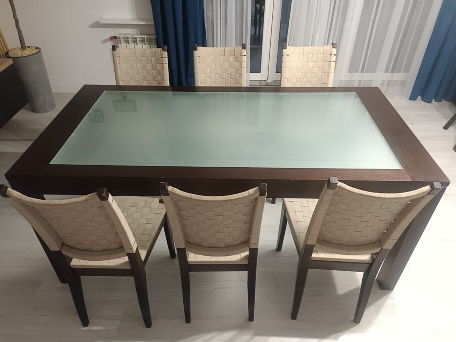 Stół 180x90 z 6 krzesłami