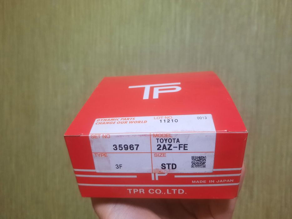 Кольца поршневые TPR Toyota 2AZ-FE. Стандарт.