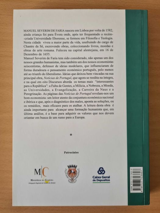 Livro "Notícias de Portugal" de Manuel Severim de Faria