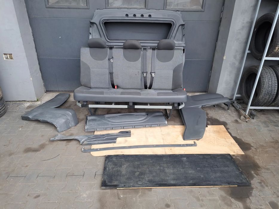 Peugeot Expert II Scudo Fotel kanapa ławka II rząd dubelkabina zabudowa plastiki podłoga mocowania ściana grodziowa