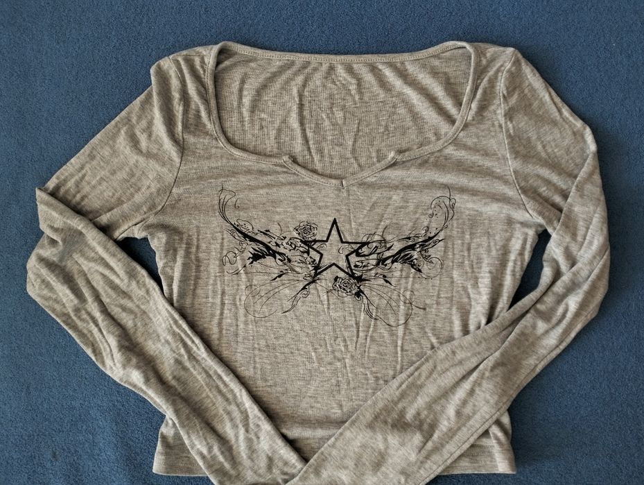 Сіра кофта у2к punk rock grunge gothic core alt stars