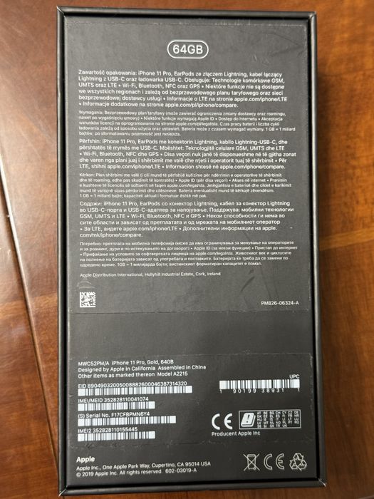 iPhone 11 pro, 64gb, gold